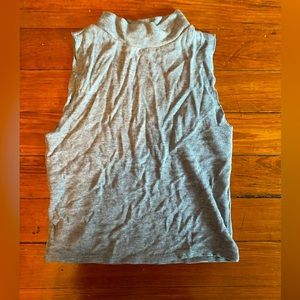 Light Grey Sleeveless Mock Turtleneck top from Zara size MEDIUM